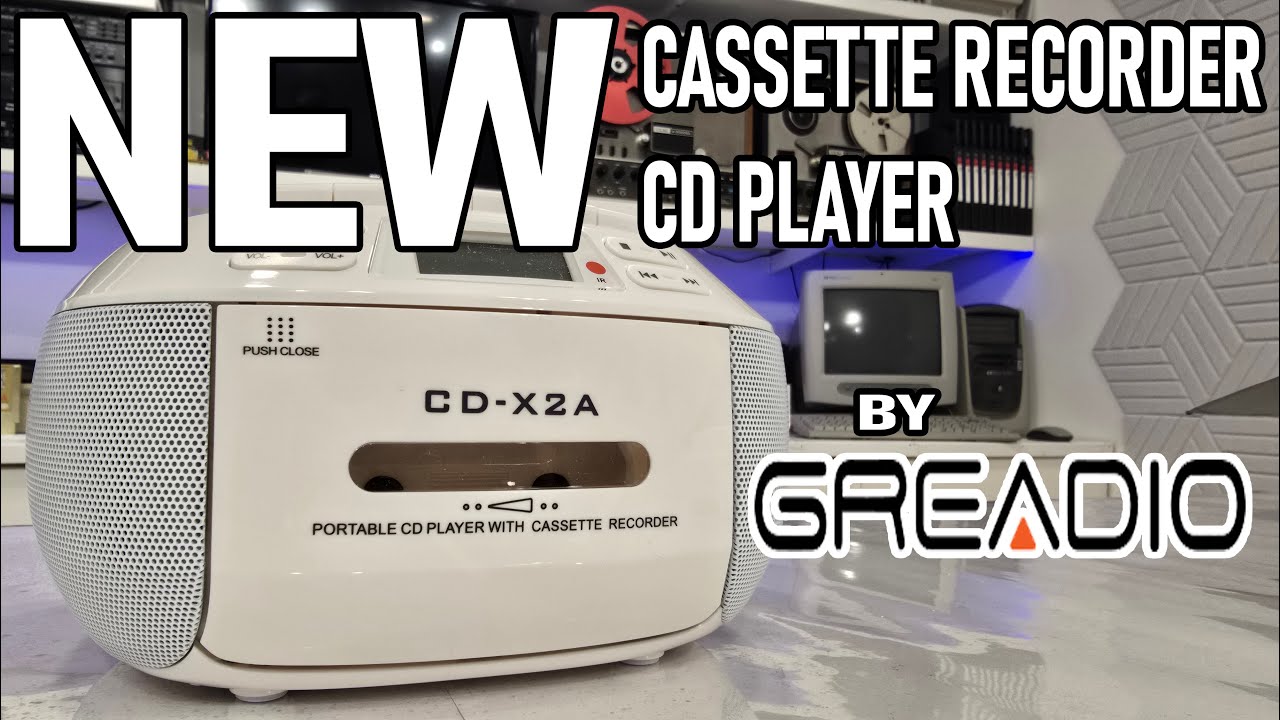 Greadio CD-X2A - New Portable Cassette Recorder CD Player Boombox