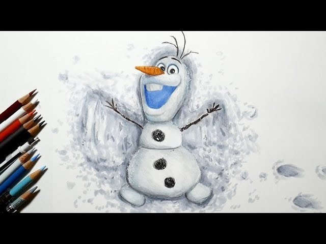 アナと雪の女王2 オラフを描いてみた 雪だるま 色鉛筆 The Snow Queen
