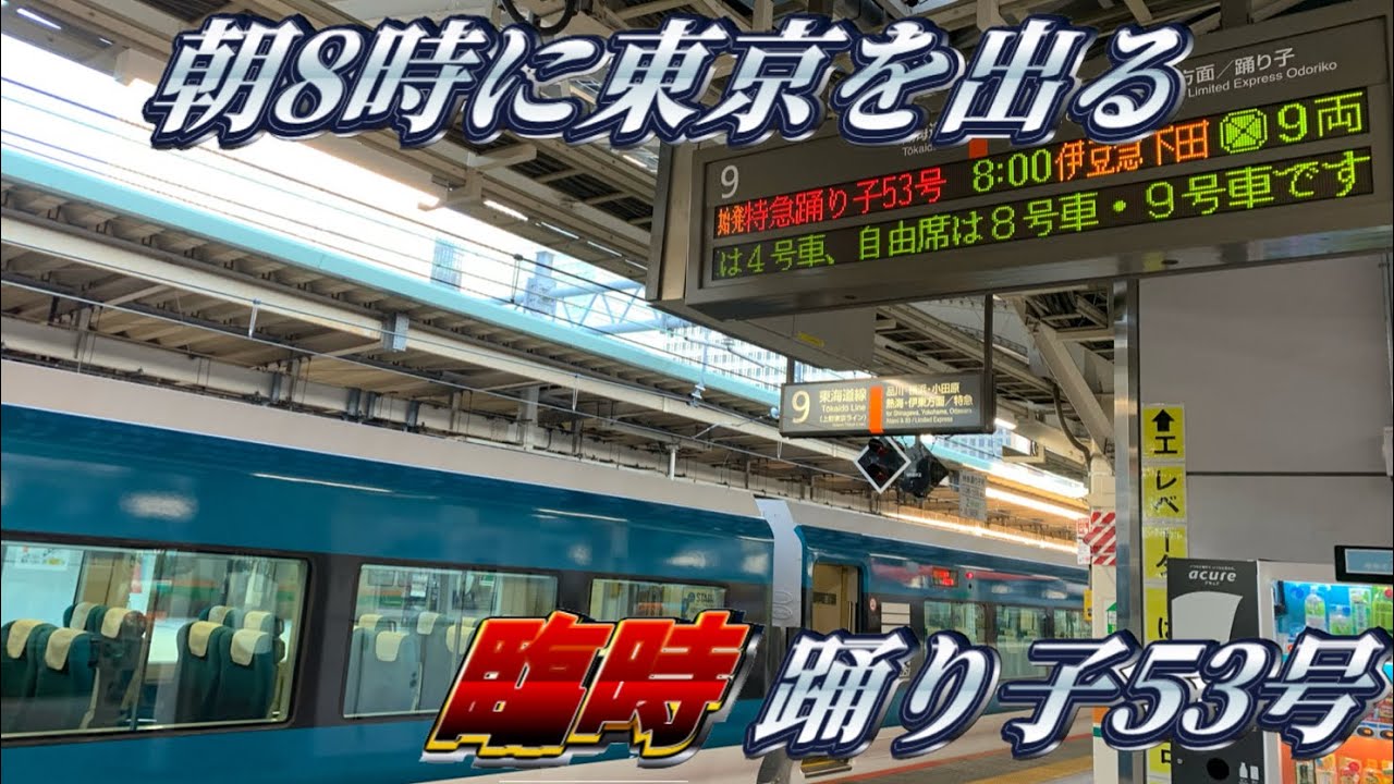 朝8時に東京を出る早起き列車】臨時特急踊り子53号伊豆急下田行きに