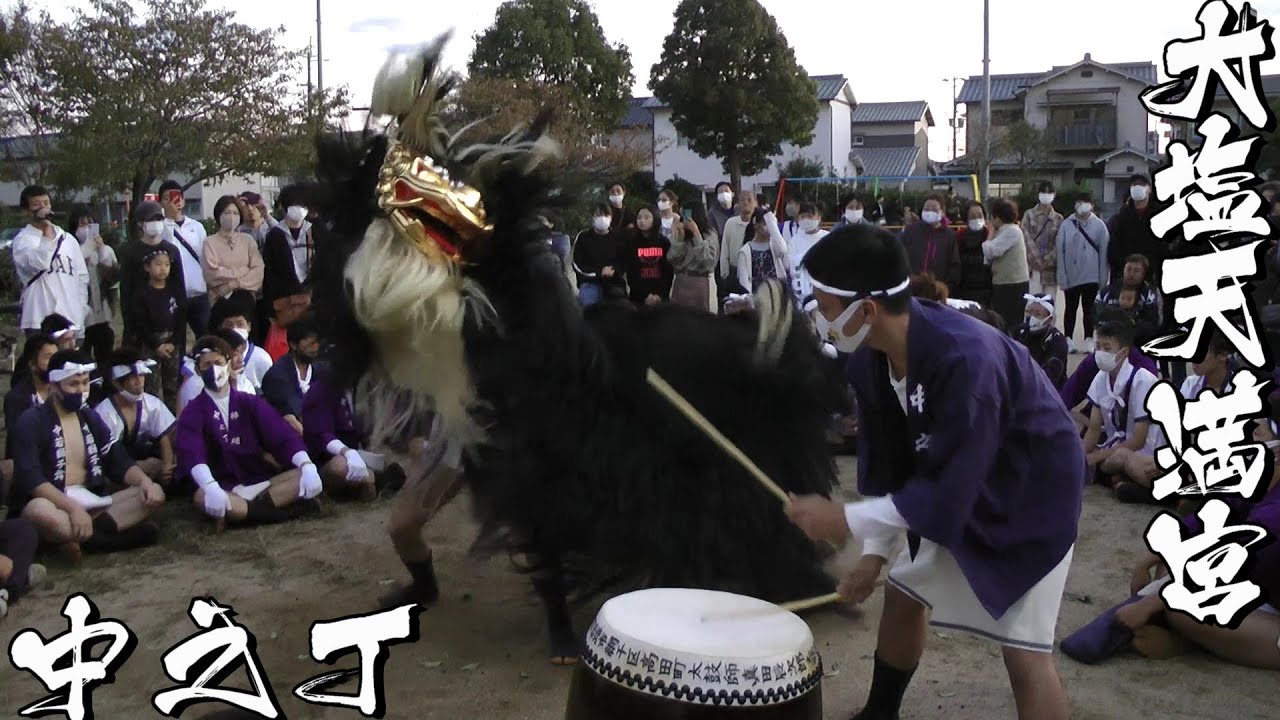 大塩天満宮 中之丁 毛獅子＜播州秋祭り＞2020年 令和2年 - YouTube