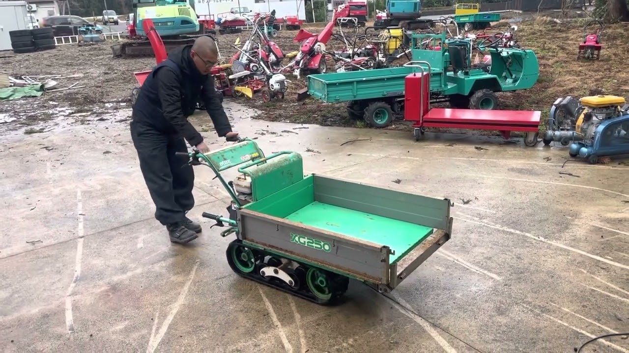 アテックス手動ダンプ運搬車XG250最大積載量250kg - YouTube