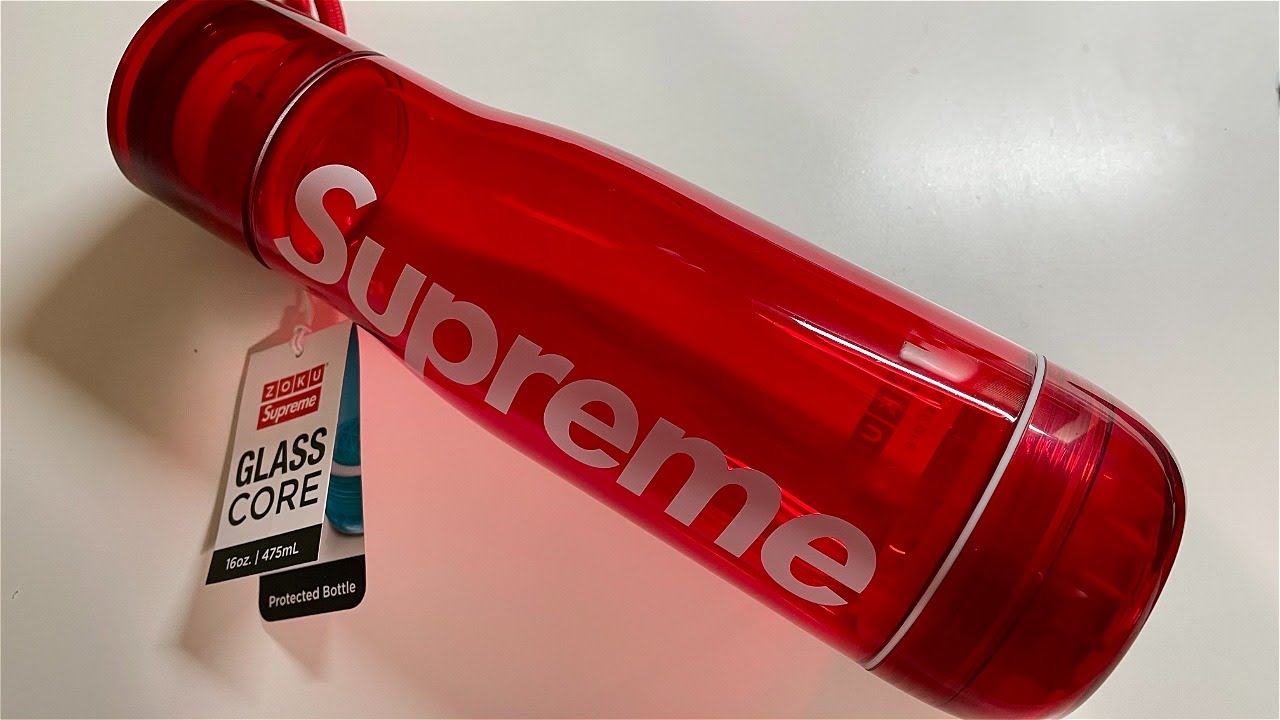 Supreme Zoku Glass Core 16 oz Bottle Red - YouTube
