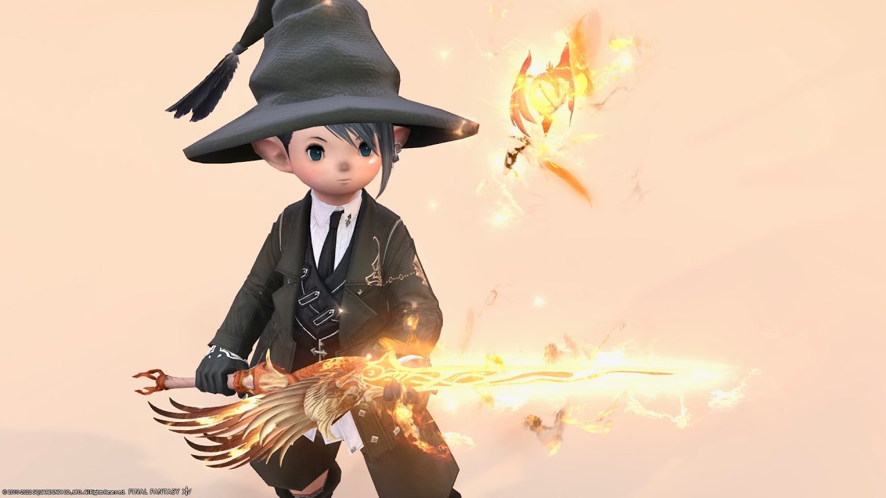 炎の羽根が舞い散る東洋風レイピア・赤魔道士武器『朱雀細剣【輝