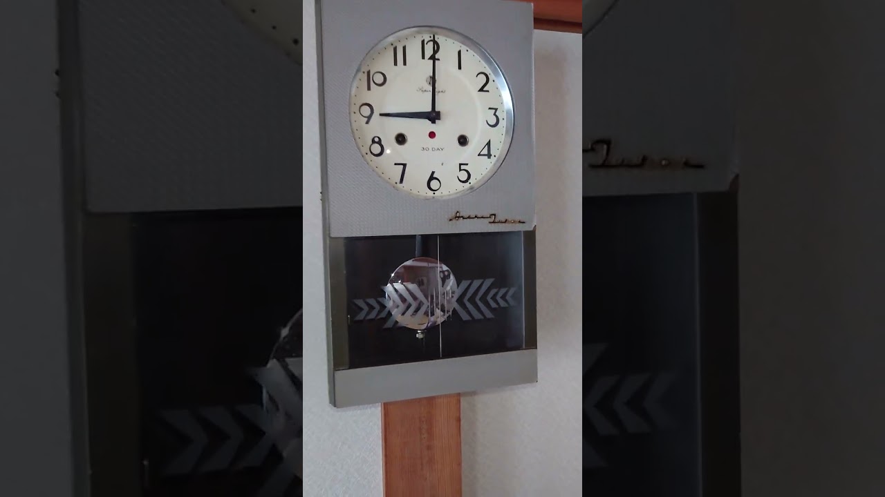 Rhythm アンティークRhythm Gloria 30Dayカレンダー柱時計 稼働中