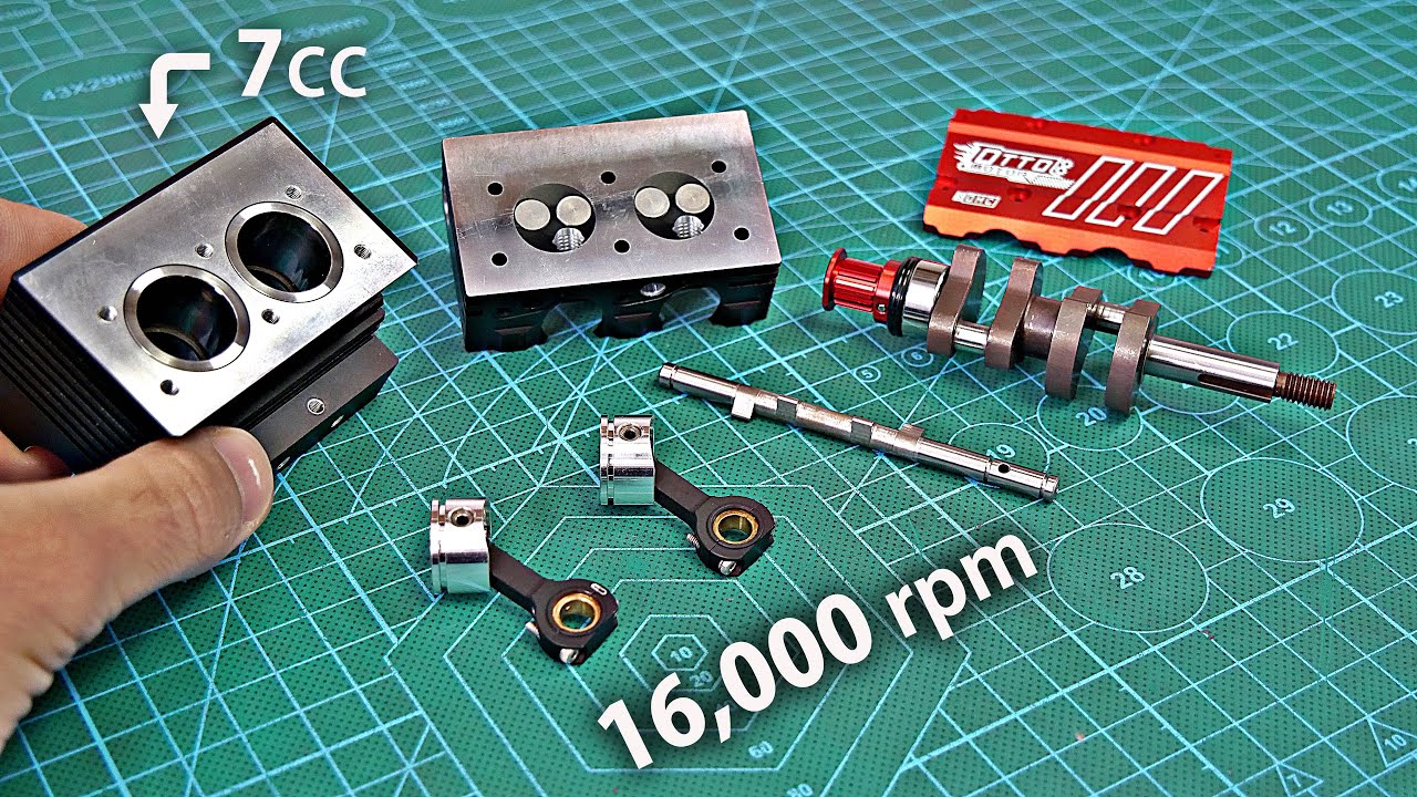Assembling & Running The CHEAPEST Twin Cylinder FOUR Stroke RC
