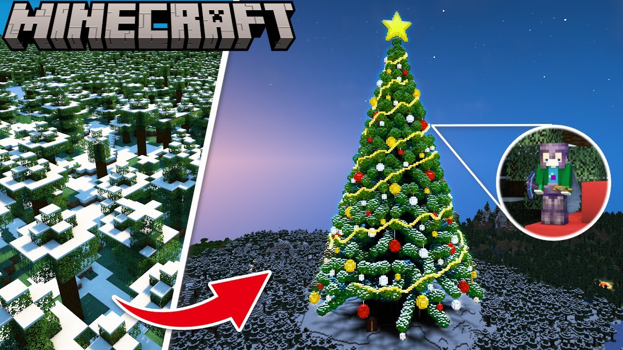 I Built a LARGEST CHRISTMAS TREE in Survival Minecraft - YouTube