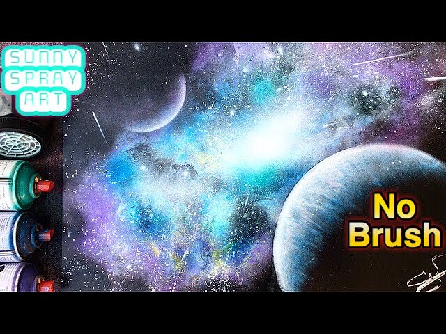 spray paint art Easy Nebula&Galaxy/スプレーアート簡単星雲 - YouTube