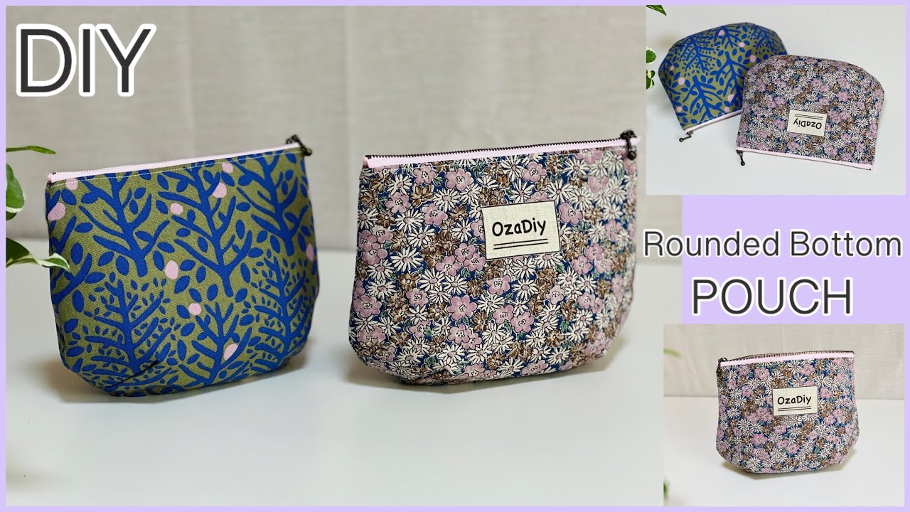 ダーツ入りポーチ作り方, How To Make Rounded Bottom Pouch, Easy