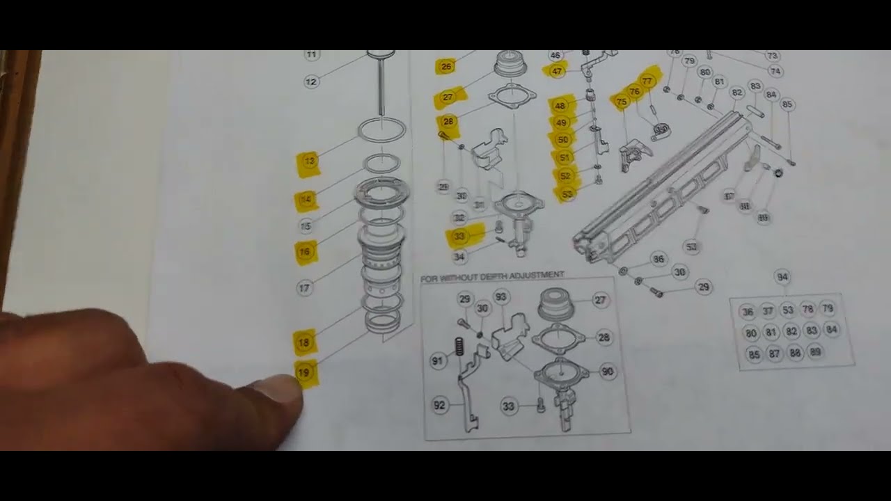 NR83A - Framing Gun Schematics - Metabo - Hitachi. - YouTube