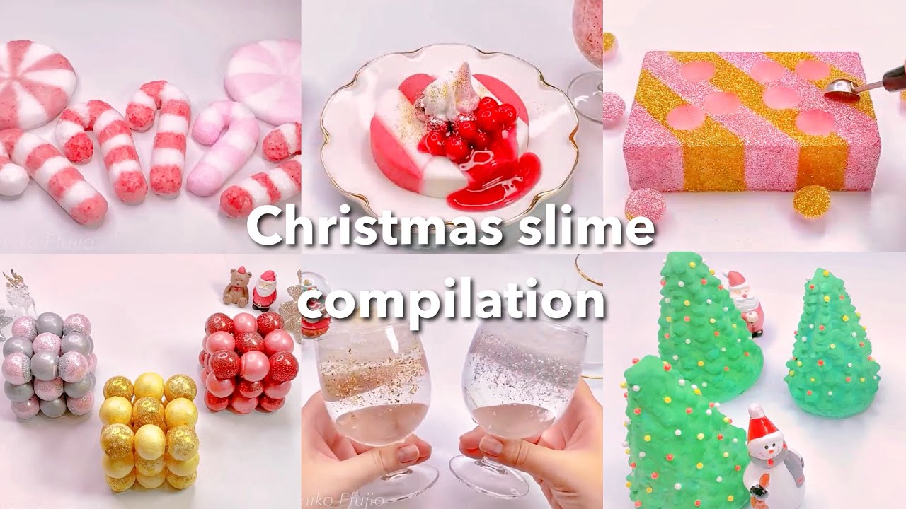 ASMR】🎄お気に入りクリスマススライムまとめ🎅【音フェチ】Christmas