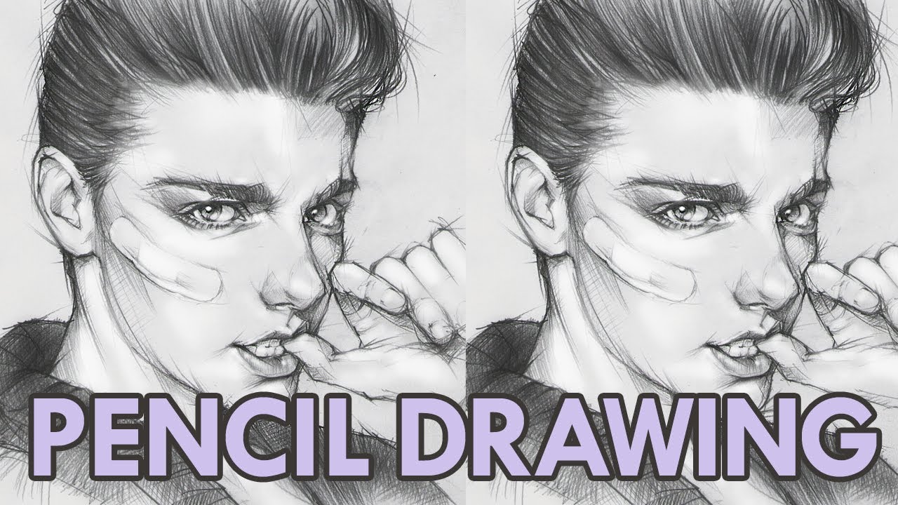 portrait drawing in pencil Toh-Yasu藤保 #014 鉛筆画制作動画 - YouTube