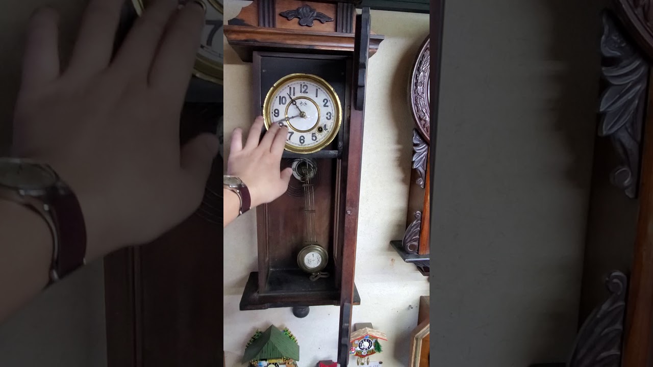 高野時計・【黒柿ケース】のスリゲル型長尺【時報音が聞けます】・明治