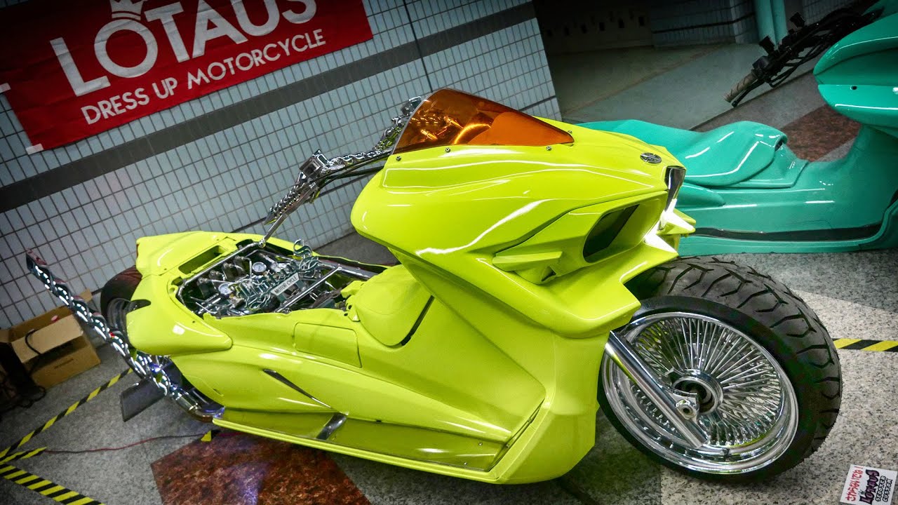 Ninja H2 Style Custom Big Scooter SUZUKI Gemma 250 by LOTAUS - YouTube