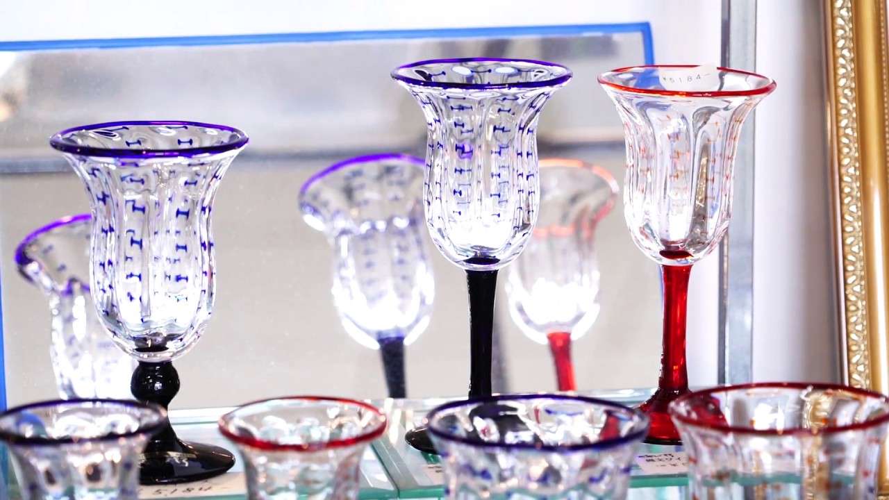 副島硝子工業】肥前びーどろ／藍色ちろりとリキュール2客セット - 佐賀