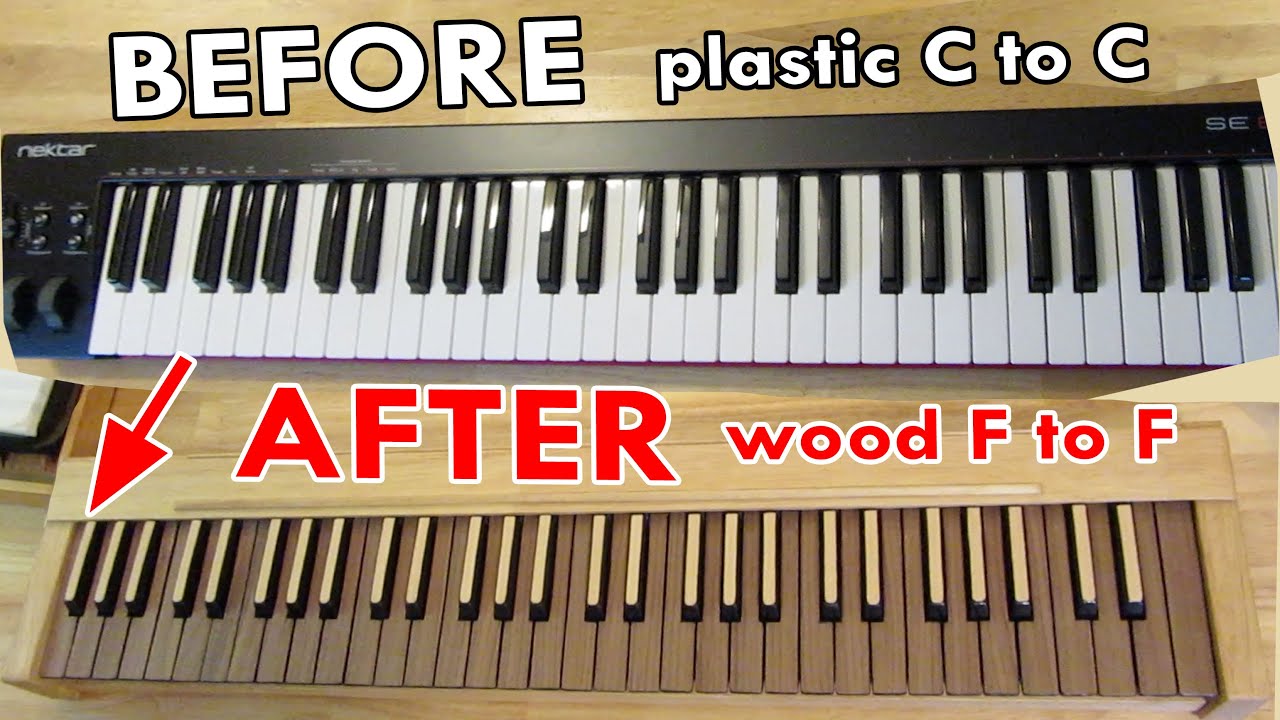 MIDI Keyboard mod: Nektar SE61 to wood harpsichord - YouTube