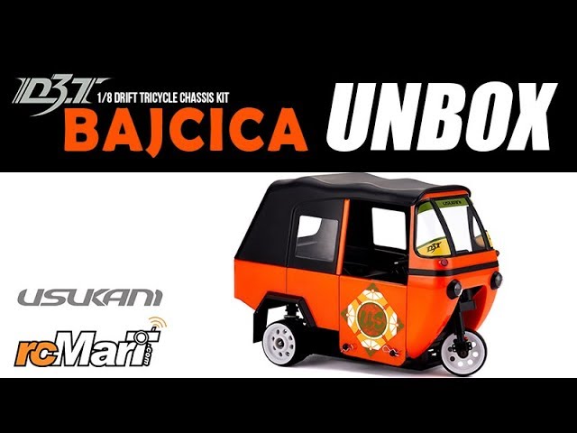 Usukani D3T 1/8 RC EP Drift Tricycle Chassis Kit (BAJCICA) Unbox