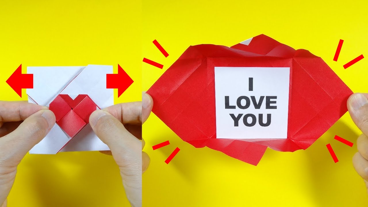 くるりんぱっ！と開くハートの手紙 Quick Open Heart Envelope - YouTube