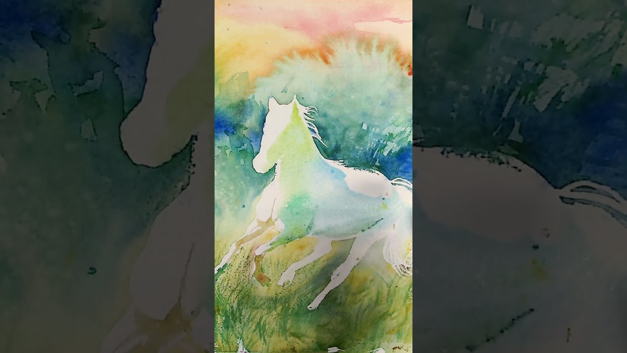 2026干支馬 #干支午 #アート #水彩画 - YouTube