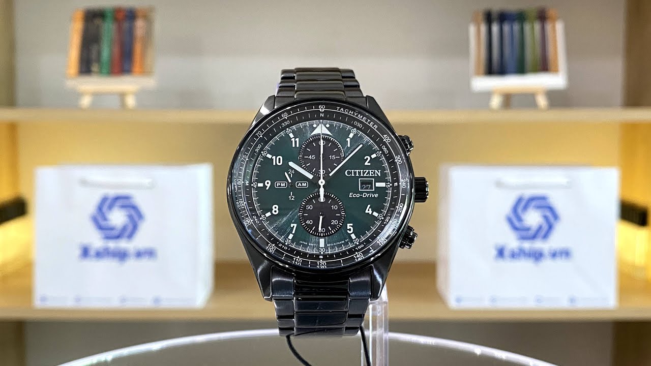 Xship.vn: Highlights | Citizen Green Dial Chronograph Eco Drive