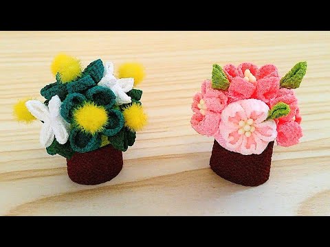ひな祭りのお花】桜と橘の作り方【つまみ細工】 - YouTube