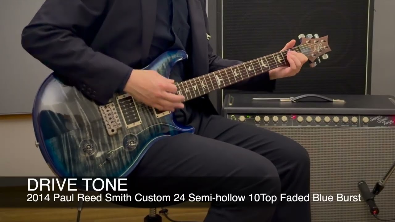 USED 2014 Paul Reed Smith Custom 24 Semi-hollow 10Top Faded Blue