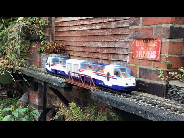 Playmobil RCE Express Train 4016 4119 RC running outside on Garden