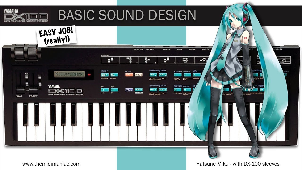 Yamaha DX-100: Basic Sound Design (easy job! really!) - YouTube