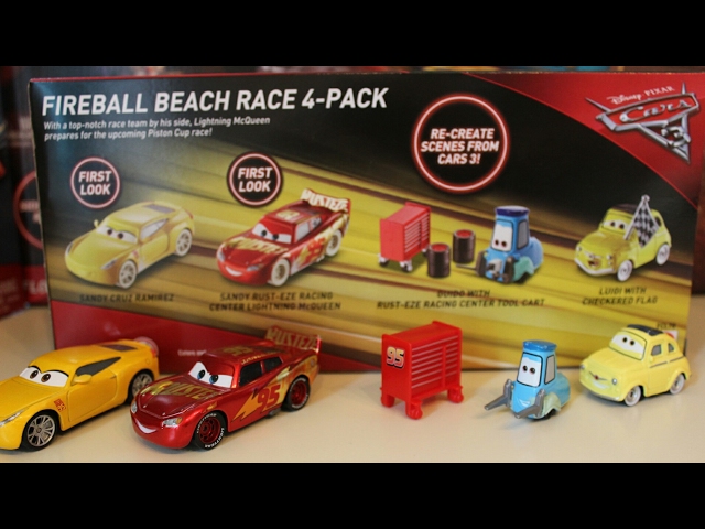 Cars 3 Toys: Disney Fireball Beach race 4 pk car set with Sandy