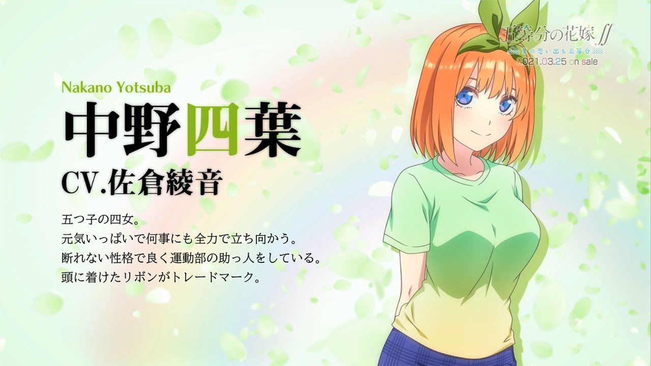 五等分の花嫁∬」，四葉役の佐倉綾音さんによる音声コメント公開