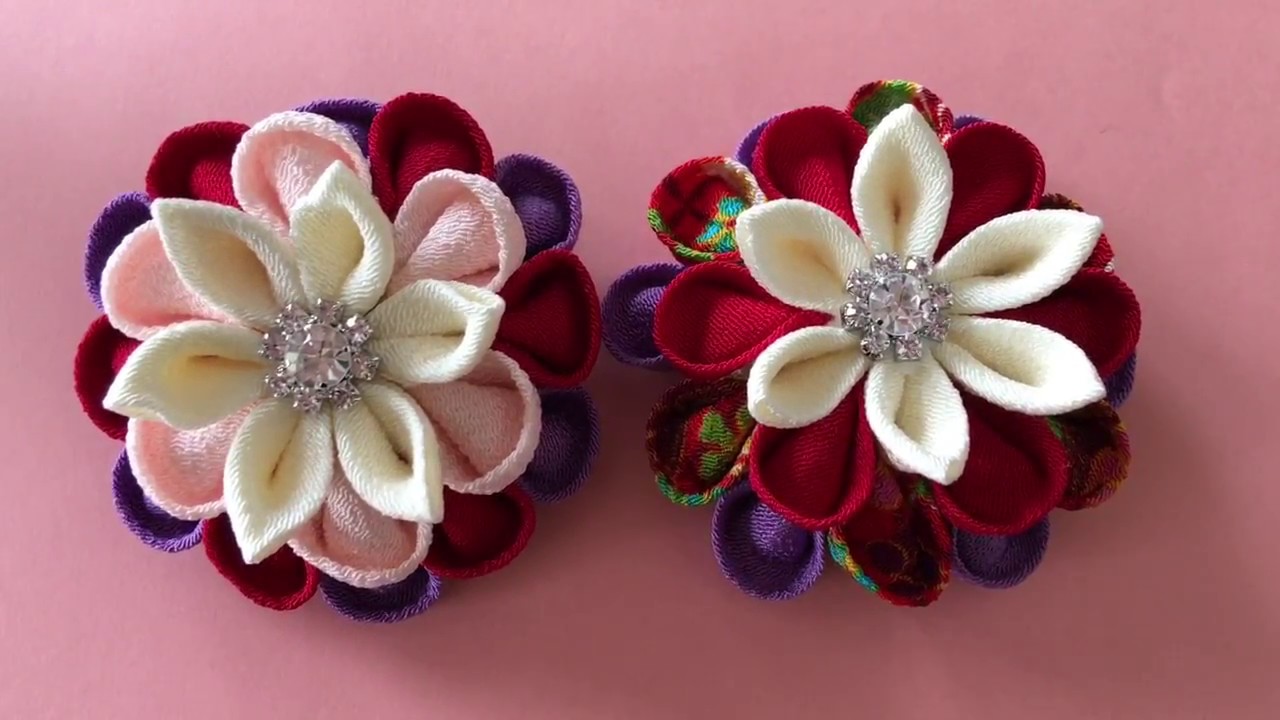 100 Yen Shop DIY] How to Make Tsumami-zaiku Yukata Hair Ornaments