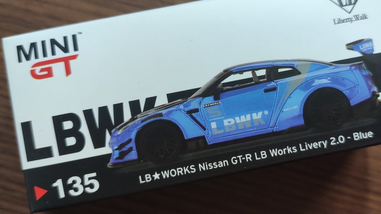 Mini GT 135 LB Works Nissan GT-R LB Works Livery 2.0 - Blue - YouTube