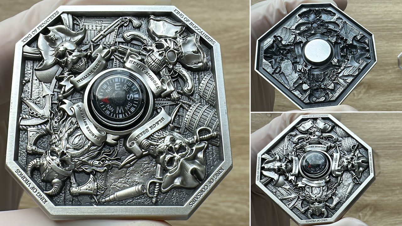 The Kings of Pirates 2oz .999 Silver Stackable with Compass Insert