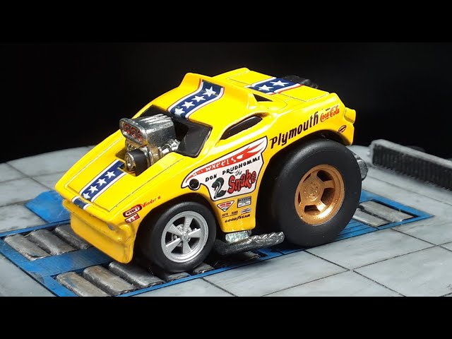 Tooned Plymouth Barracuda The Snake drag car by Hot Wheels Fatbax