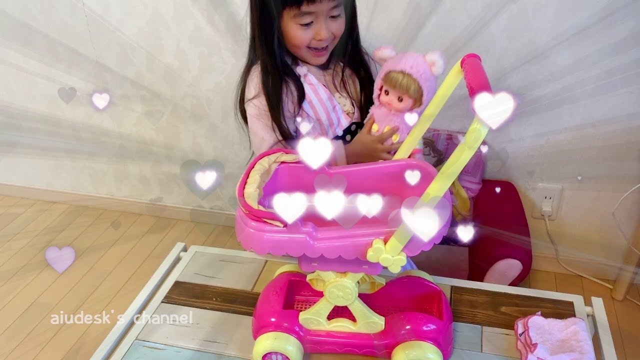 Girls cute doll Mell chan baby's buggy - YouTube
