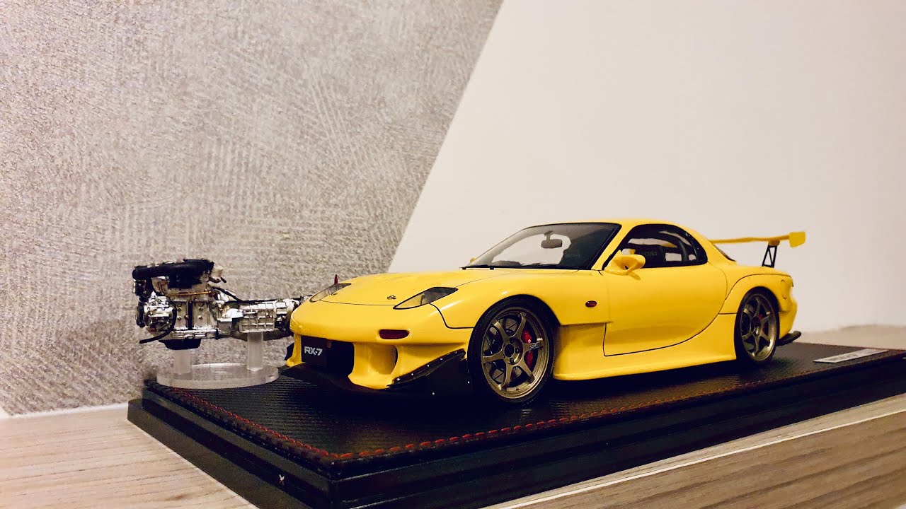 IG2229 Mazda RX-7 (FD3S) Yellow With Engine 1:18 Scale Ignition