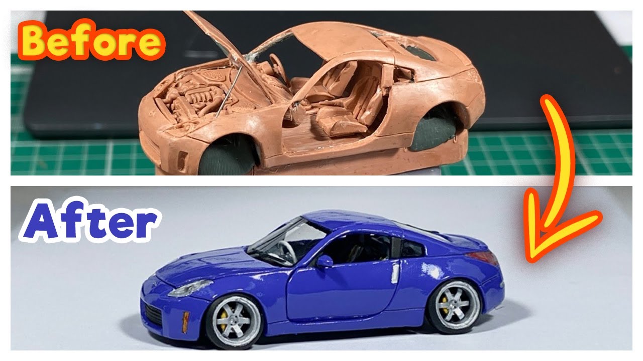 How I made a Nissan 350z 1/64 from plasticine, detailed creation