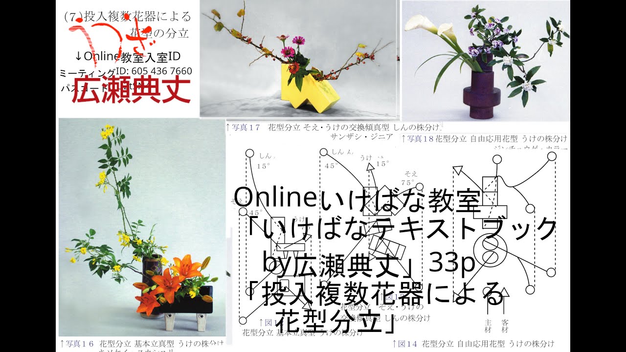 Onlineいけばな教室「いけばなテキストブックby広瀬典丈」33p「投入