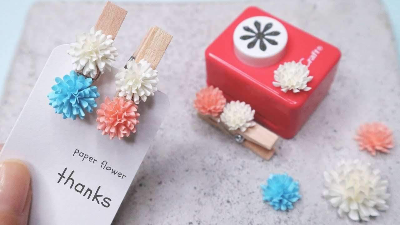 How to make paper flowers from craft punch｜AyaWangPaper - YouTube