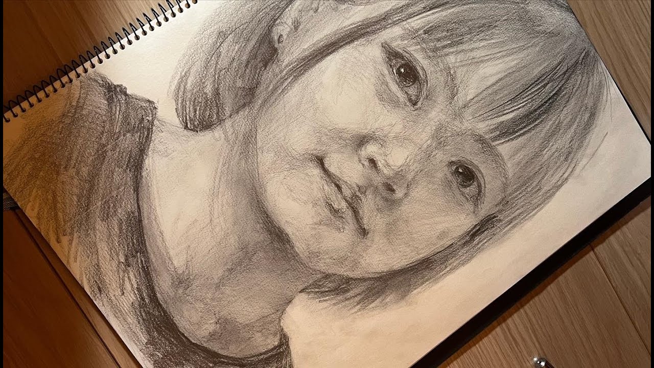 鉛筆デッサン】自画像を描く - YouTube