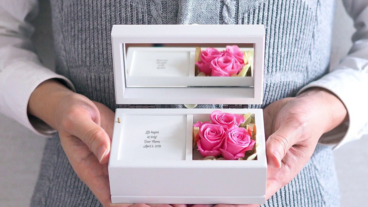 プリザーブドフラワー オルゴール ピンク [ 2-U ]