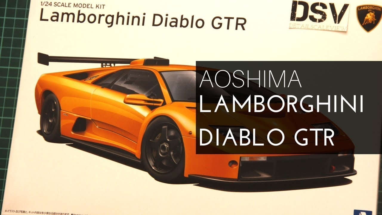 Aoshima 1/24 Lamborghini Diablo GTR (010693) Review - YouTube