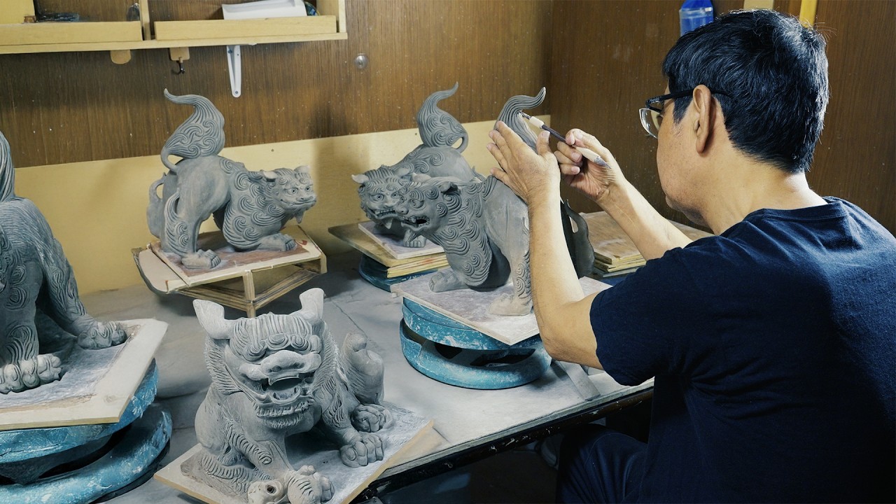 How Demon Face Tile is made. Sacred Japanese crafts created by
