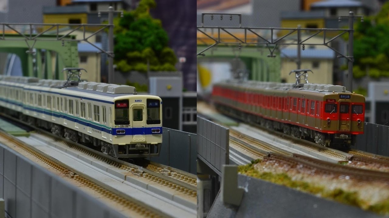 鉄コレ】東武8000系8111編成・8163編成 Nゲージ走行シーン - YouTube