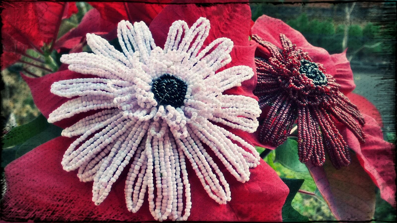 How to make a french flower with beads - beaded gerbera daisy