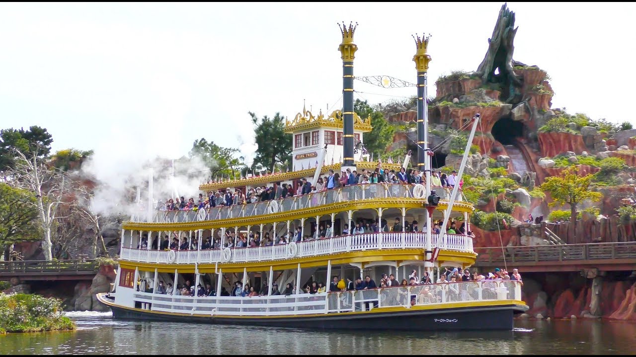 TwT)v 【4K】金ピカになった蒸気船マークトウェイン号（2018.3.24