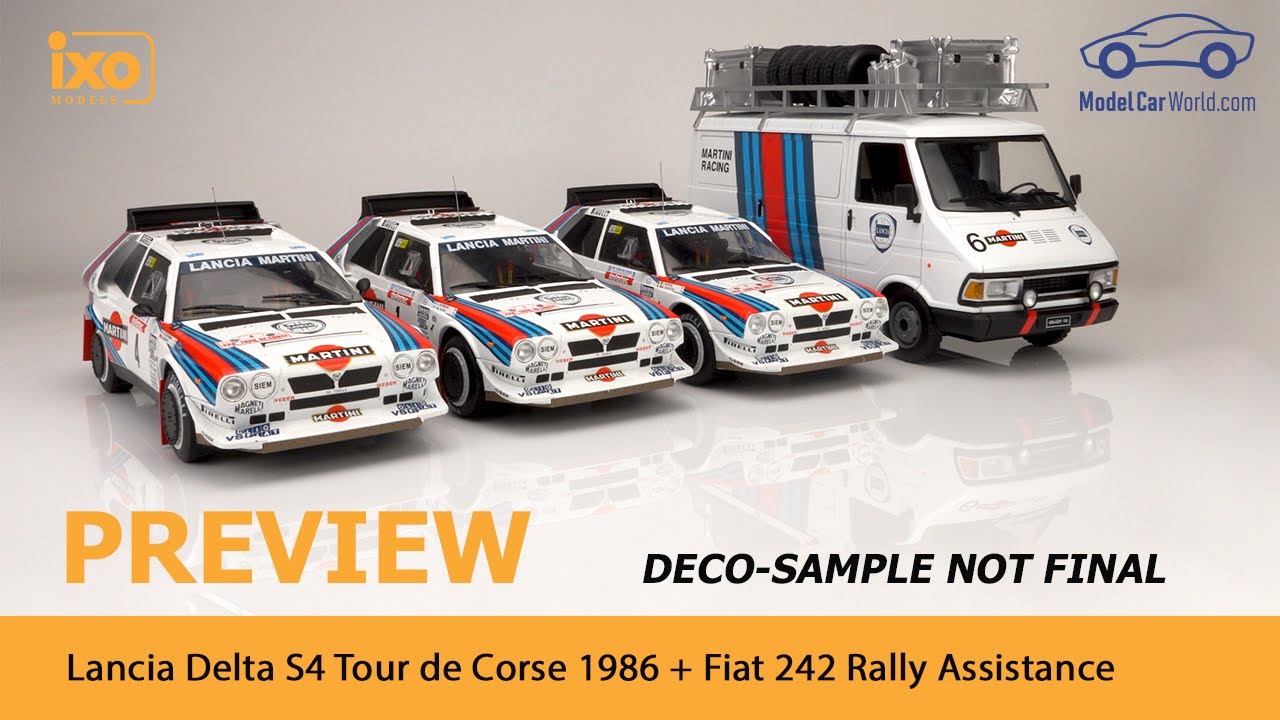 IXO - 1:18 Preview Lancia Delta S4 Tour de Corse 1986 + Fiat 242