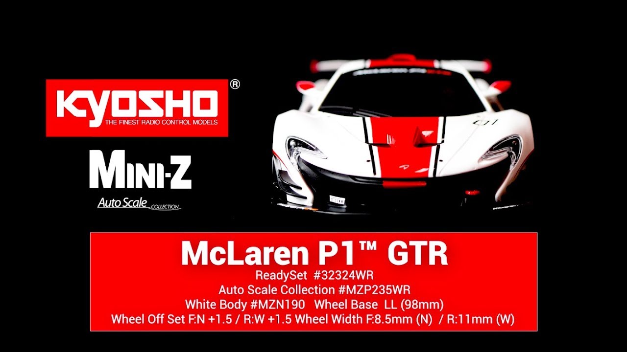 KYOSHO MINI-Z McLaren P1™ GTR White/Red - YouTube