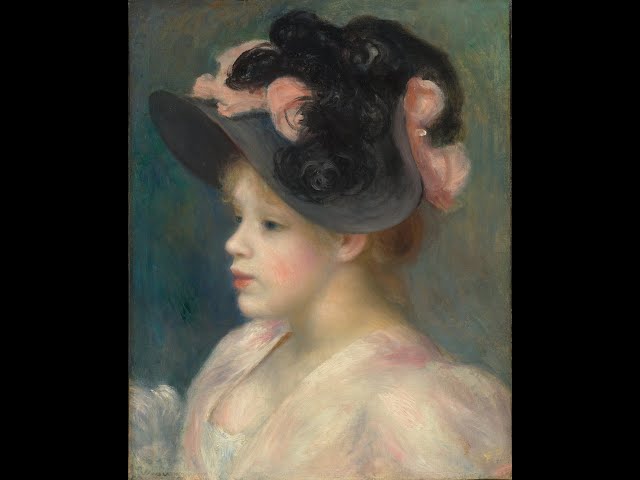 美術品鑑賞第721回【ピンク黒の帽子かぶった少女】ルノワール