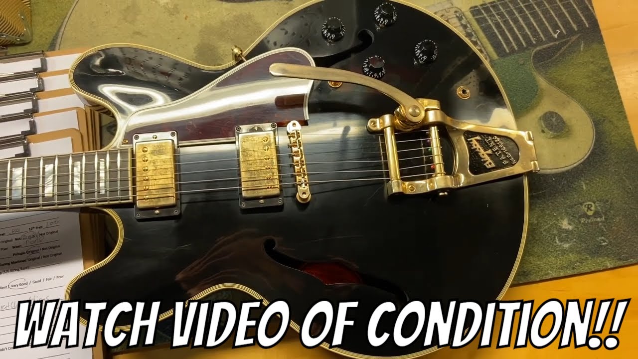 2016 Gibson Memphis ES 355 with Factory Bigsby Black - YouTube