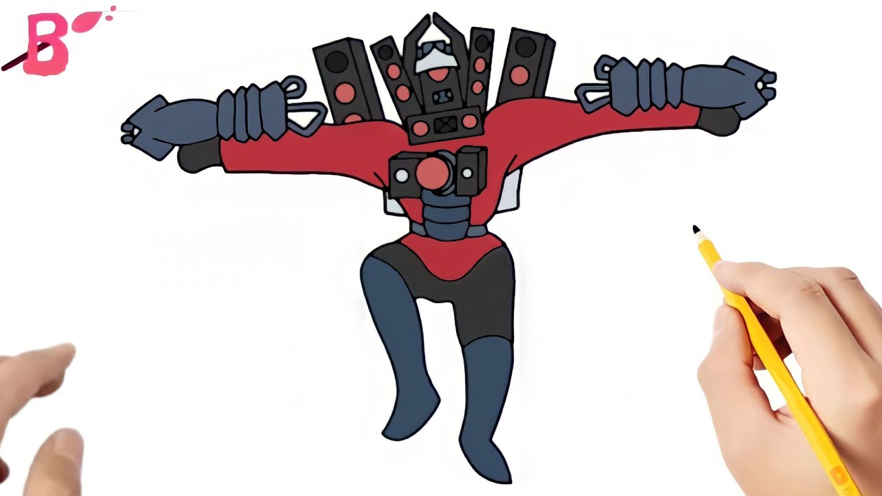 子供の絵 タイタンスピーカーマン 8歳 b4 skibity toilet 子供の絵